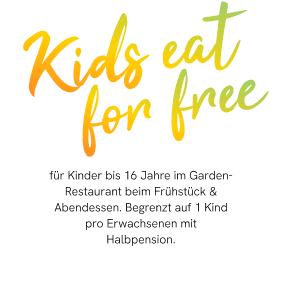 Infobadge das Kinder unter 16 Jahren kostenlos im Restaurant essen können
